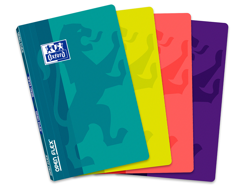 Caderno agrafado oxford openflex 90 x 140 mm 48 f quadricula 5 mm cores sortidas (10 unidades) ( Imagem 2 de 8 ) - Preview