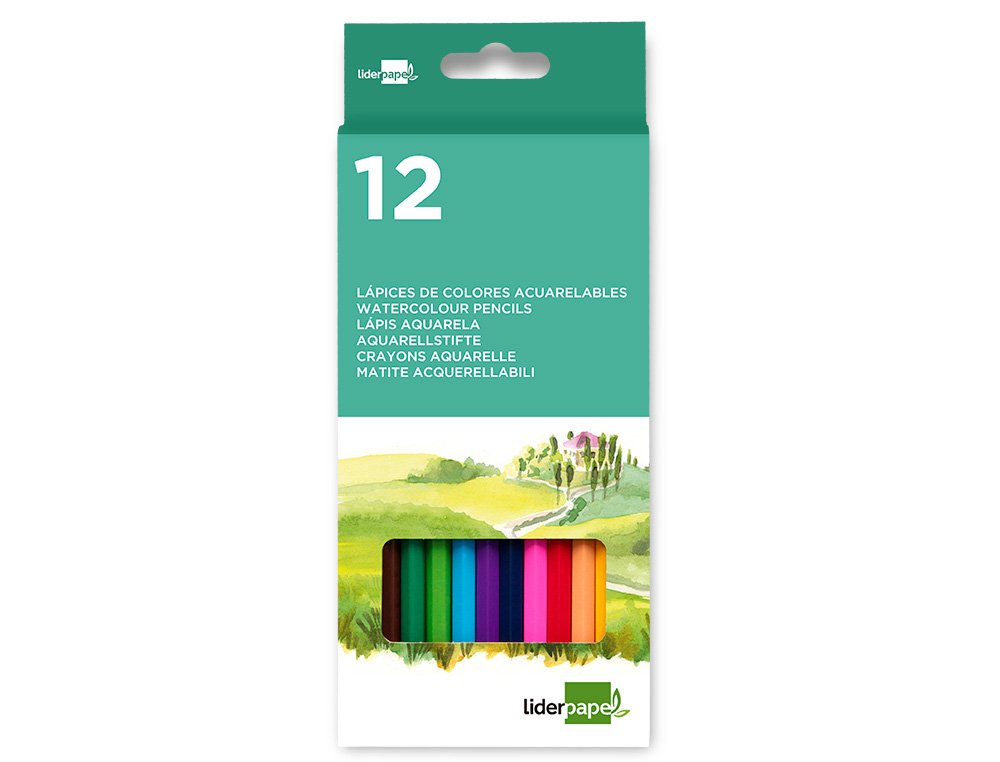 Lapis de cores liderpapel aguarelaveis caixa de 12 cores ( Imagem 2 de 10 ) - Preview