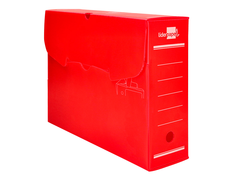 Caixa para arquivo definitivo liderpapel em polipropileno vermelho formato 360x260x100 mm ( Imagem 2 de 12 ) - Preview