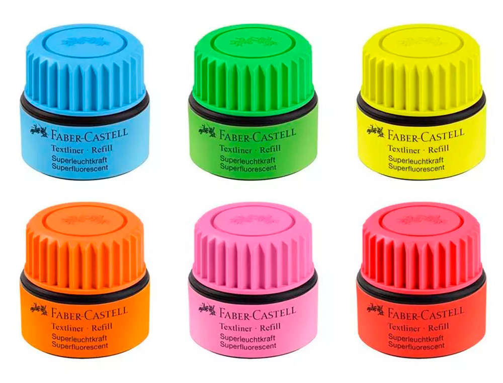 Tinta marcador faber castell fluorescente 1549 com sistema capilar cor verde frasco de 30 ml ( Imagem 4 de 4 ) - Preview