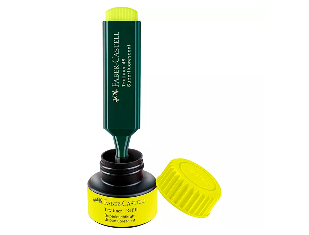 Tinta marcador faber castell fluorescente 1549 com sistema capilar cor amarelo frasco de 30 ml ( Imagem 3 de 4 ) - Preview