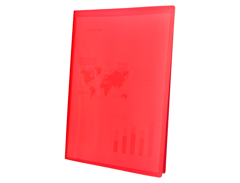 Catalog cover for LiderPapel, 20 polypropylene pockets, A4 size, translucent frosty red. ( Imagem 3 de 12 ) - Preview