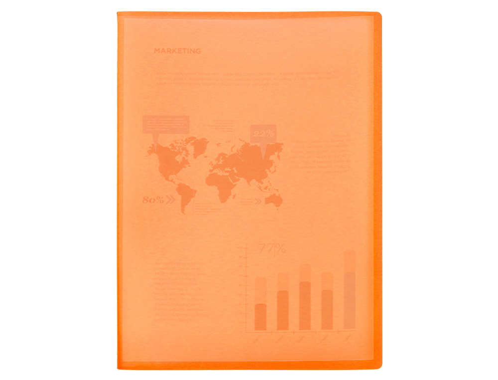 Capa catalogo liderpapel 10 bolsas polipropileno din a4 laranja ( Imagem 2 de 12 ) - Preview