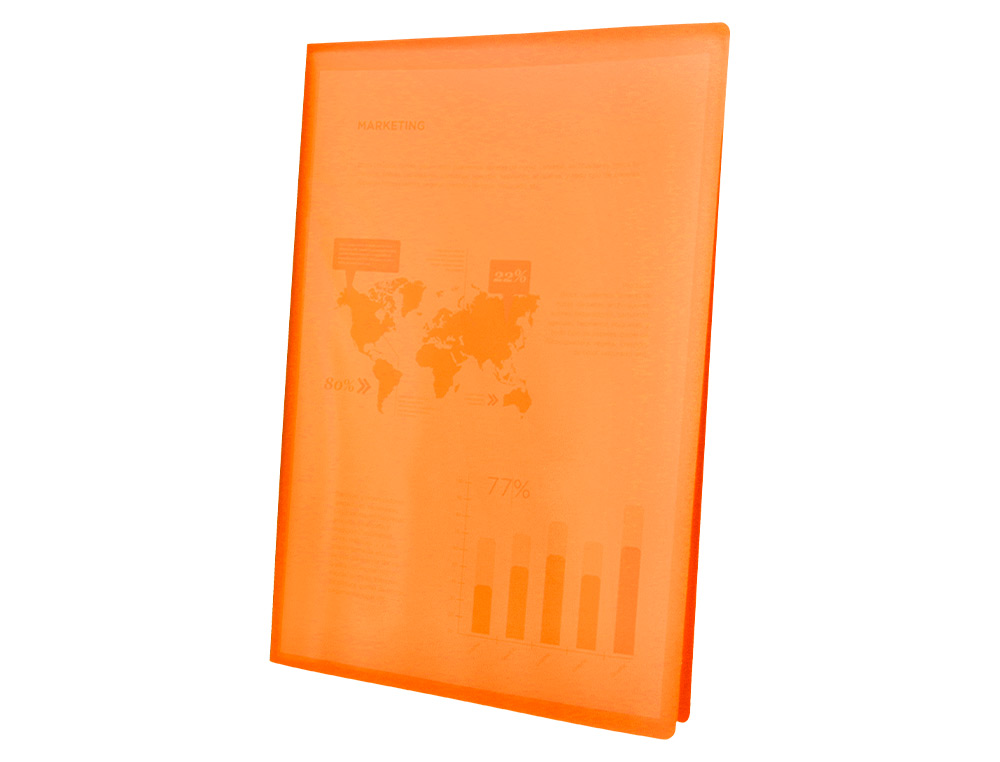 Capa catalogo liderpapel 10 bolsas polipropileno din a4 laranja ( Imagem 3 de 12 ) - Preview