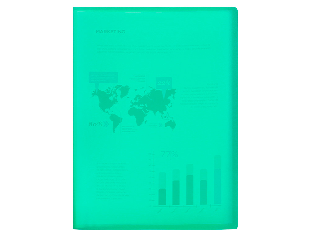 Capa catalogo liderpapel 40 bolsas polipropileno din a4 verde translucido ( Imagem 2 de 11 ) - Preview