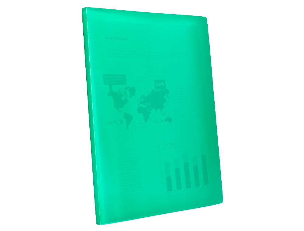 Capa catalogo liderpapel 20 bolsas polipropileno din a4 verde translucido ( Imagem 5 de 11 ) - Preview