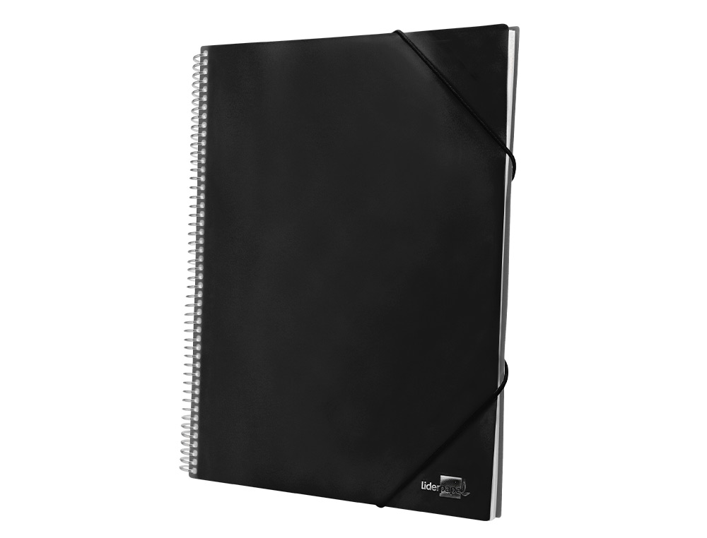 Capa catalogo liderpapel com espiral 20 bolsas polipropileno din a4 preto ( Imagem 5 de 18 ) - Preview