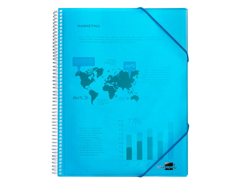 Capa catalogo liderpapel com espiral 20 bolsas polipropileno din a5 azul ( Imagem 2 de 19 ) - Preview