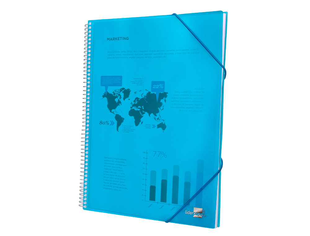 Capa catalogo liderpapel com espiral 20 bolsas polipropileno din a5 azul ( Imagem 3 de 19 ) - Preview
