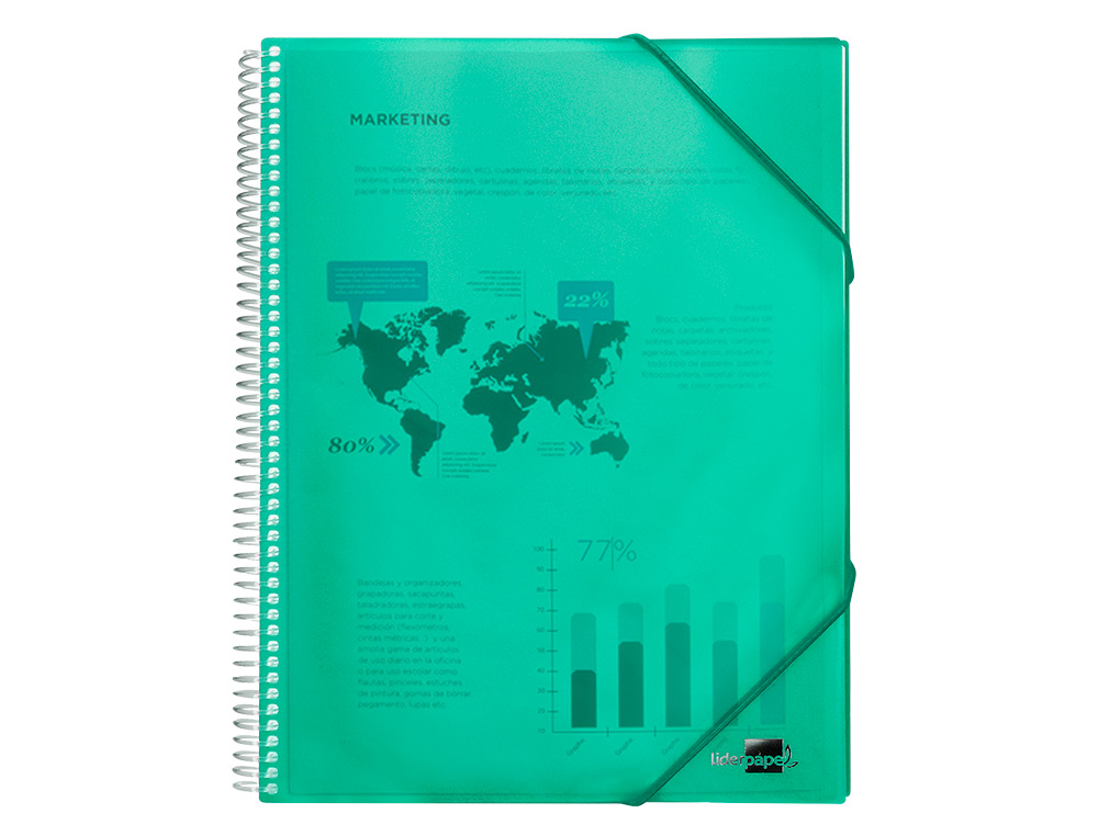Capa Catálogo iderpapel Com Espiral - 20 Bolsas Polipropileno - Din A4 - Verde ( Imagem 2 de 22 ) - Preview