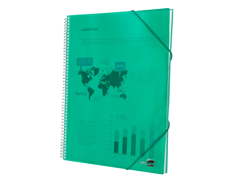 Capa catalogo liderpapel com espiral 40 bolsas polipropileno din a4 verde ( Imagem 3 de 18 ) - Preview