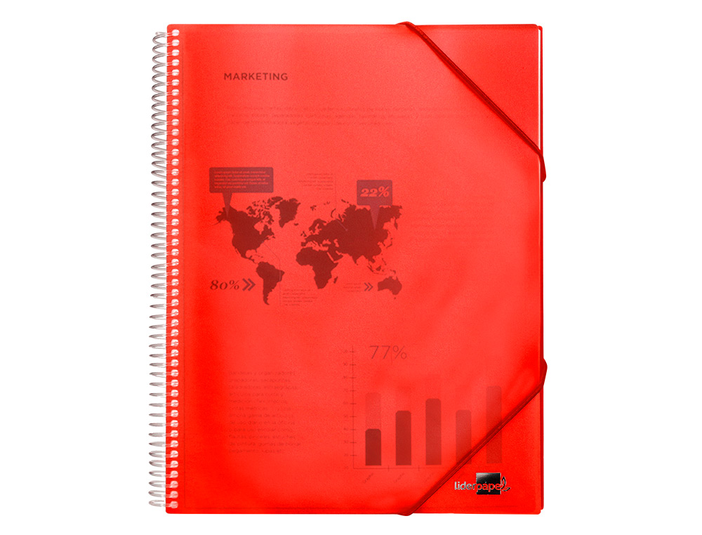 Capa catalogo liderpapel com espiral 80 bolsas polipropileno din a4 vermelho ( Imagem 2 de 18 ) - Preview