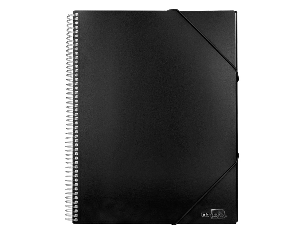Capa catalogo liderpapel com espiral 20 bolsas polipropileno din a5 preto opaco ( Imagem 2 de 18 ) - Preview