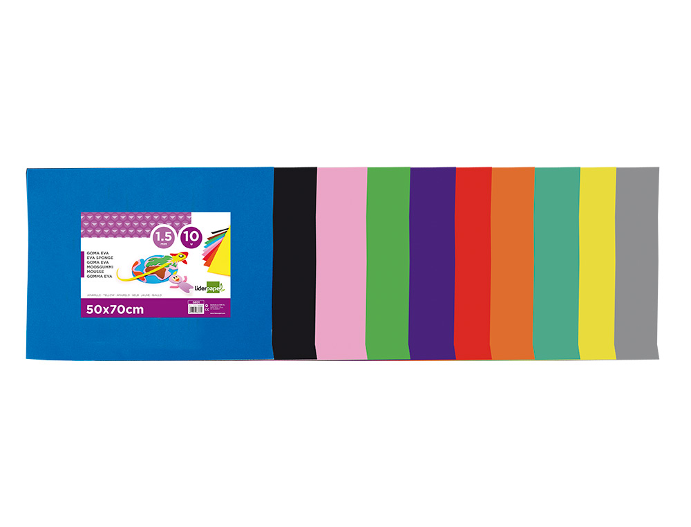 Goma eva liderpapel 50x70 cm 60gr 1,5 mm espessura amarelo (10 unidades) ( Imagem 3 de 6 ) - Preview
