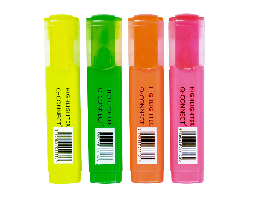 Marcador fluorescente q-connect de ponta biselada - bolsa de 4 marcadores ( Imagem 4 de 6 ) - Preview