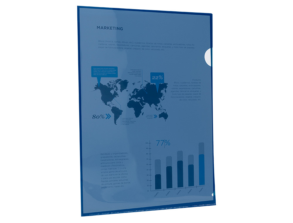 Bolsa Dossier com separador A4 Liderpapel - Azul Translúcido. 10 unidades ( Imagem 3 de 6 ) - Preview