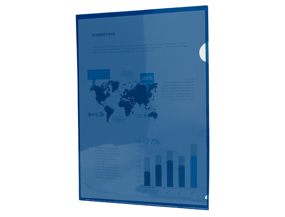 Bolsa Dossier com separador A4 Liderpapel - Azul Translúcido. 10 unidades ( Imagem 5 de 6 ) - Preview