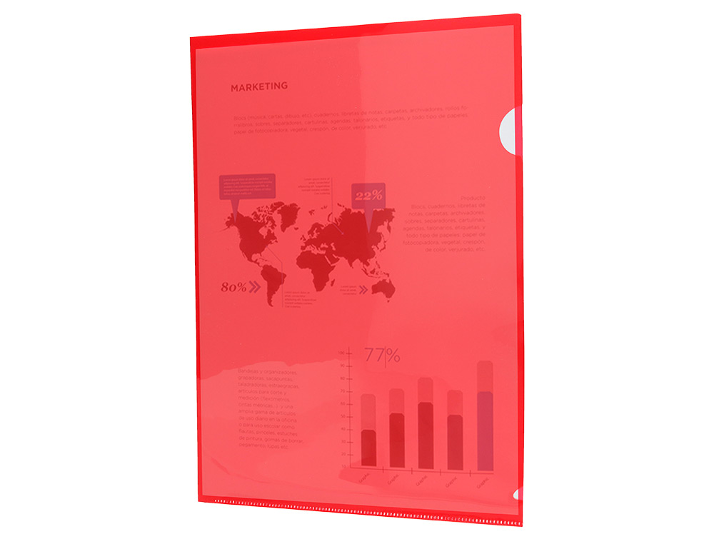Bolsa dossier liderpapel com separador polipropileno din a4 vermelho translucido 20 folhas (10 unidades) ( Imagem 3 de 6 ) - Preview