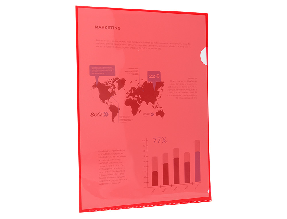 Bolsa dossier liderpapel com separador polipropileno din a4 vermelho translucido 20 folhas (10 unidades) ( Imagem 5 de 6 ) - Preview