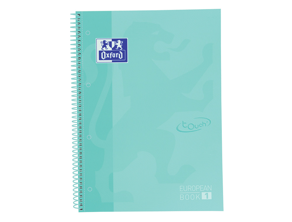 Caderno A4 Capa Dura Espiral Oxford European 1 Touch Quadriculado Verde Pastel 80Fl 90G 400117274  ( Imagem 2 de 6 ) - Preview