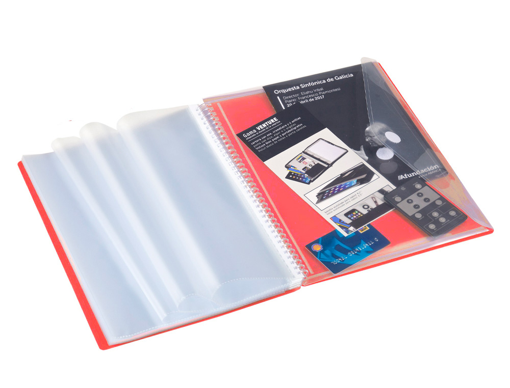 Capa catalogo carchivo archivex polipropileno canguro com espiral 40 bolsas fecho elasticos din a4 vermelho ( Imagem 2 de 4 ) - Preview