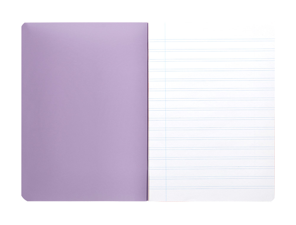 Stapled notebook, Liderpapel 360 brand, plastic cover, A5 size, 48 pages, 90 gsm paper, lined, with double margin, assorted pastel colors. ( Imagem 4 de 10 ) - Preview