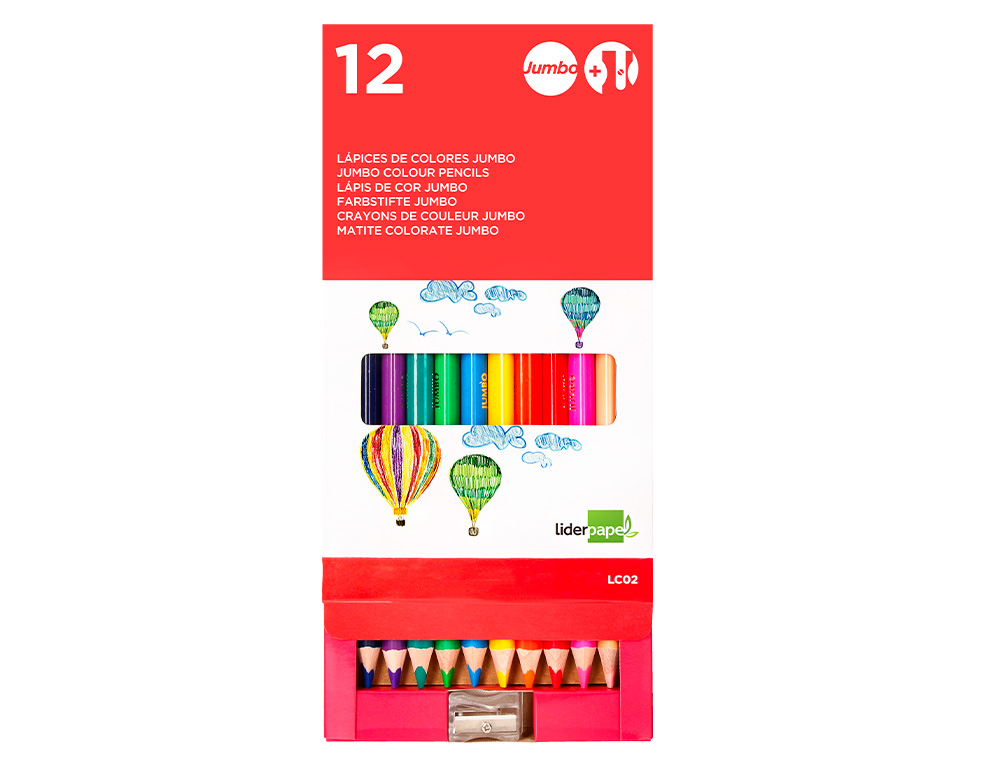 Lápis de Cores Jumbo Liderpapel 12 Unidades ( Imagem 3 de 15 ) - Preview