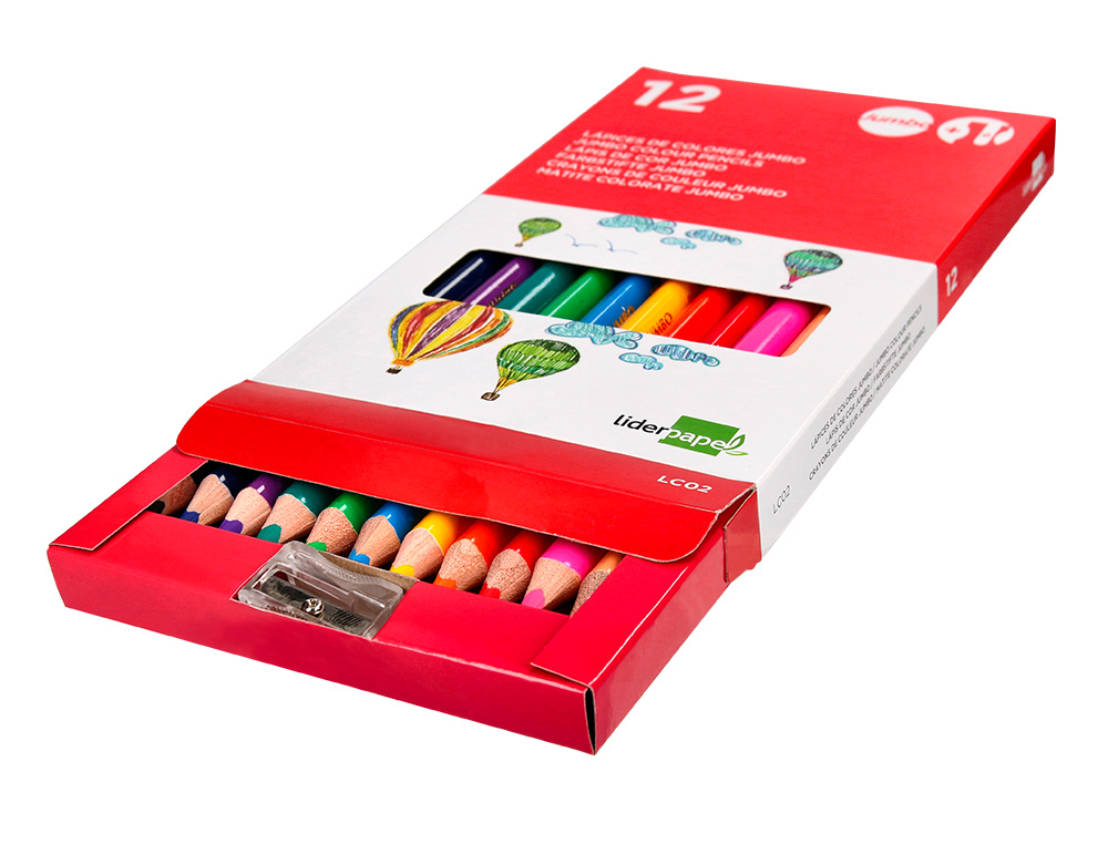 Lápis de Cores Jumbo Liderpapel 12 Unidades ( Imagem 5 de 15 ) - Preview
