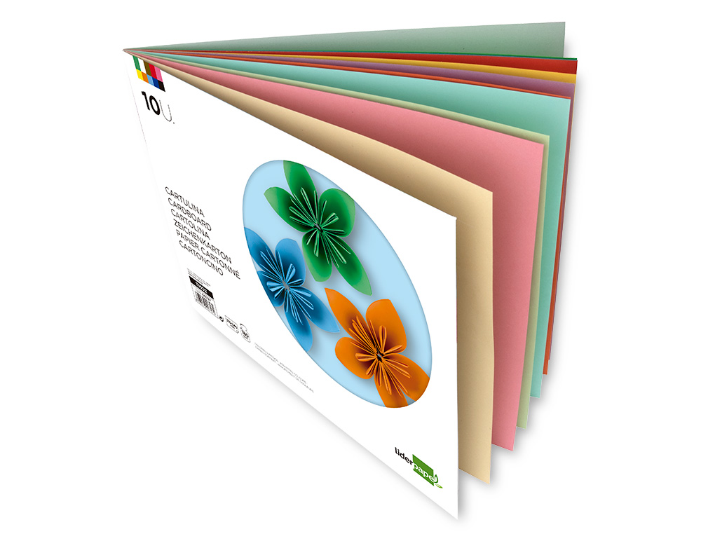 Bloco trabalhos manuais liderpapel cartolina 240x315mm 10 folhas cores sortidas ( Imagem 5 de 10 ) - Preview