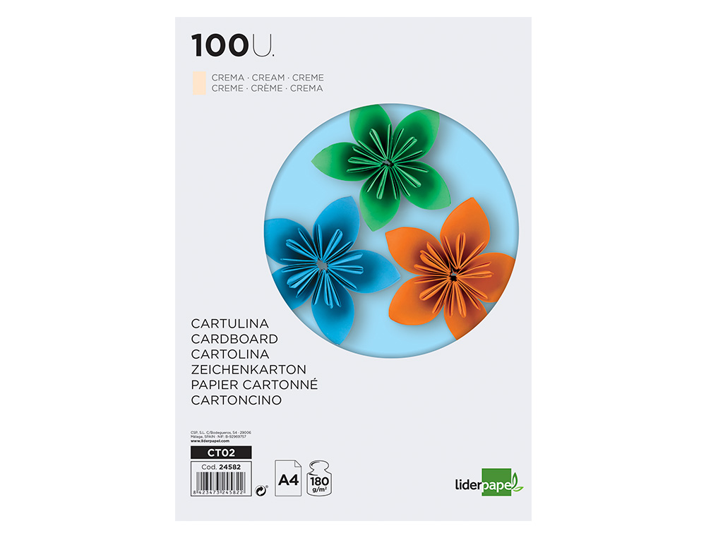 Cartolina liderpapel 180 gr 100 folhas din a4 creme ( Imagem 2 de 17 ) - Preview