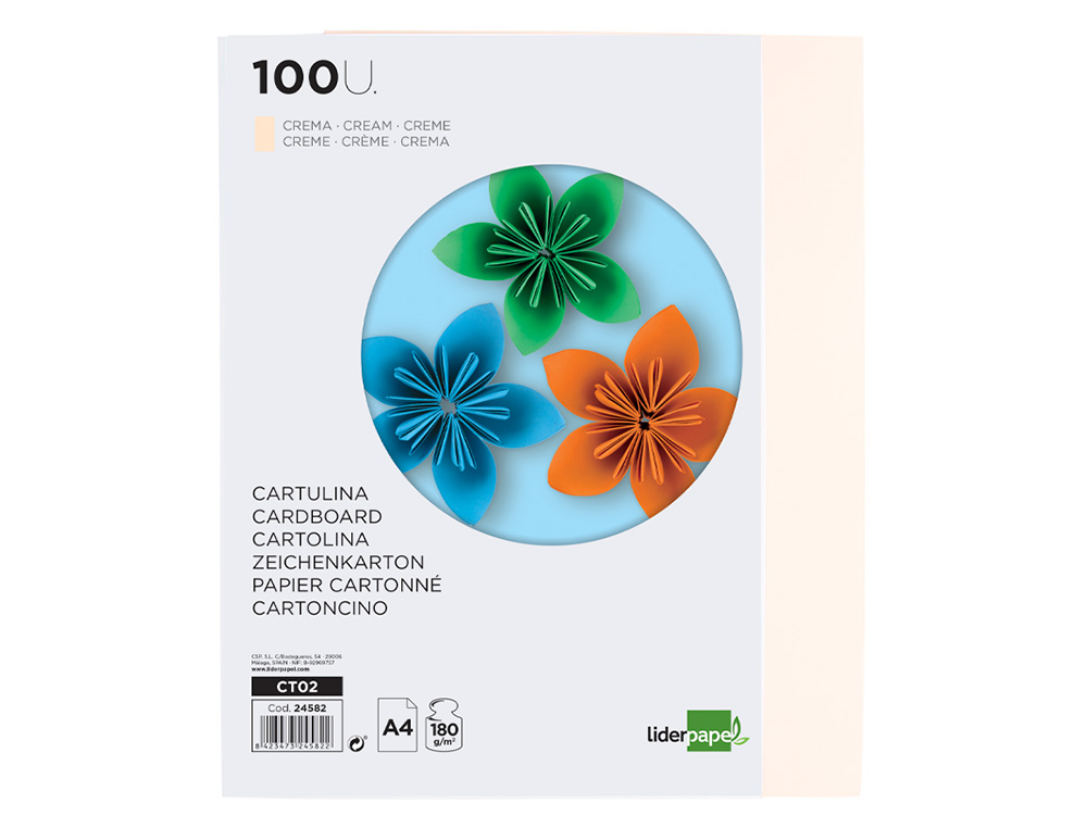 Cartolina liderpapel 180 gr 100 folhas din a4 creme ( Imagem 4 de 17 ) - Preview
