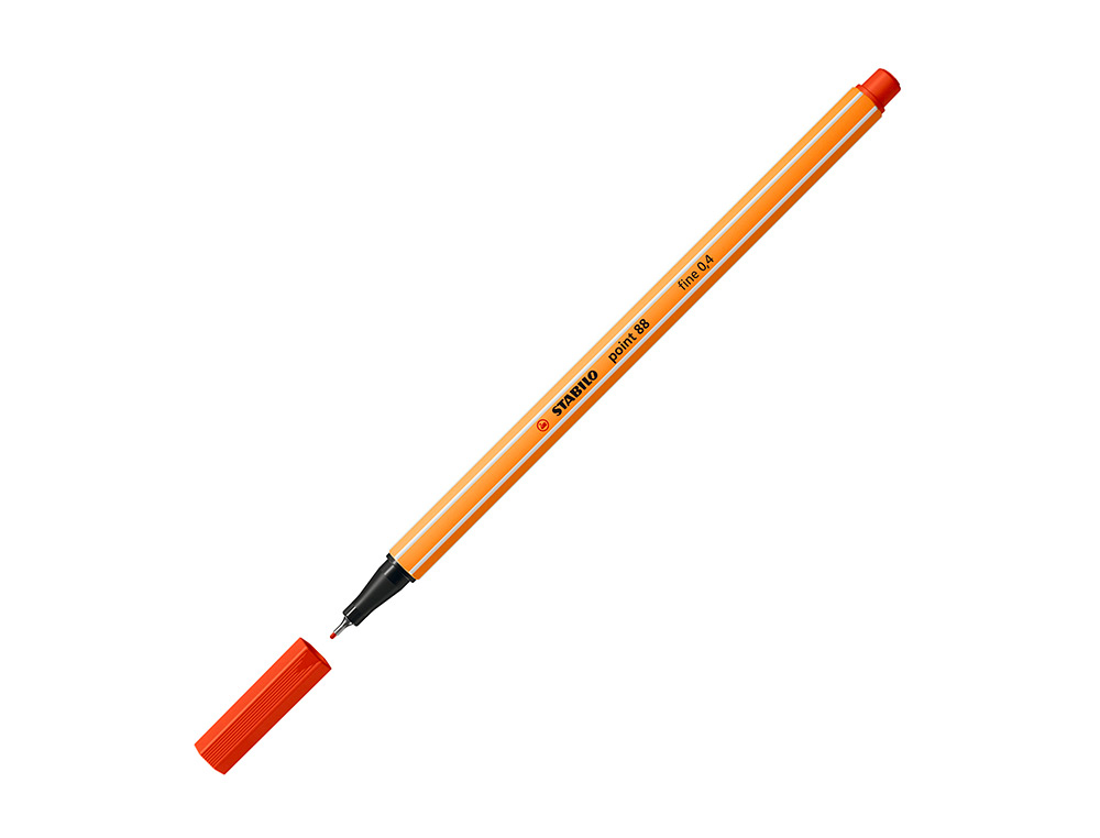 Marcador stabilo ponta de fibra point 88 vermelho 0,4 mm (10 unidades) ( Imagem 3 de 9 ) - Preview