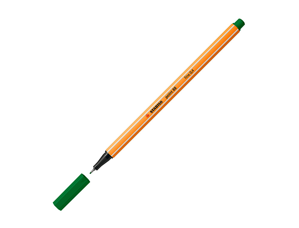 Marcador stabilo ponta de fibra point 88 verde 0,4 mm (10 unidades) ( Imagem 4 de 9 ) - Preview