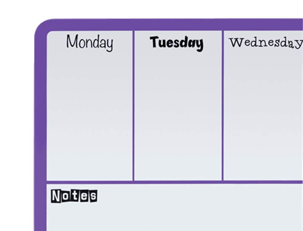 Planificador semanal nobo magnetico cor violeta 140x360 mm ( Imagem 3 de 5 ) - Preview