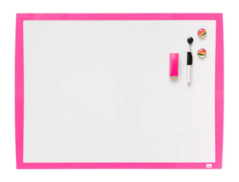 Quadro branco nobo magnetico moldura fucsia 430x585 mm ( Imagem 2 de 5 ) - Preview