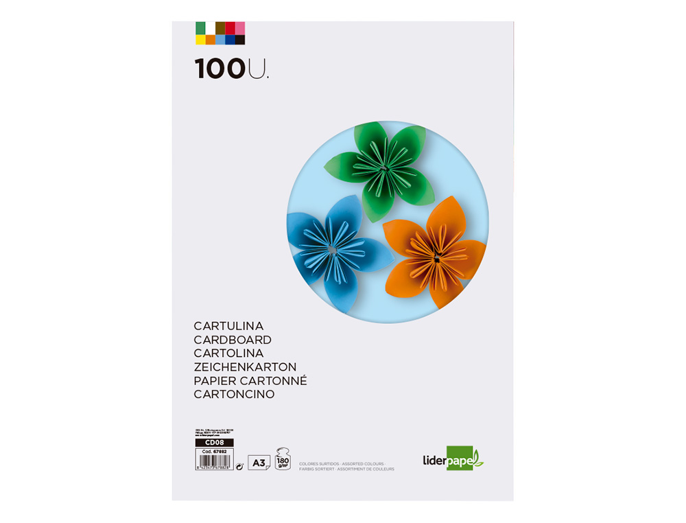 Cartolina liderpapel 180 gr 100 folhas din a3 10 cores sortidas ( Imagem 2 de 19 ) - Preview