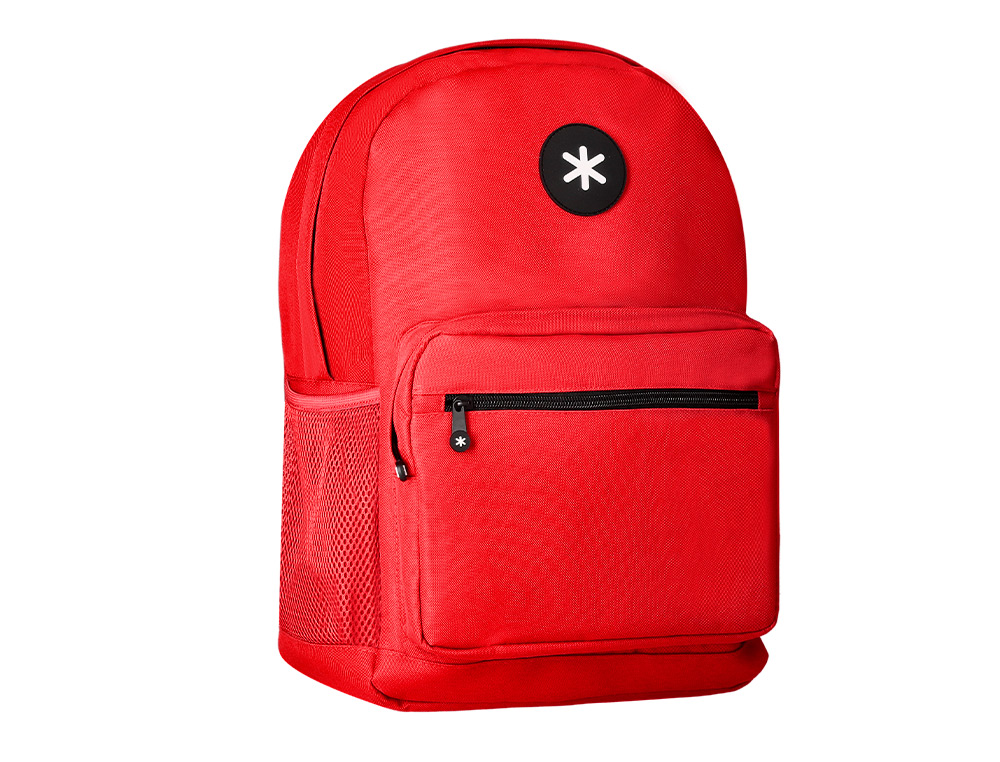 Mochila para portatil 15,6/' antartik com pega e bolso frontal com fecho cor vermelho 320x140x430 mm ( Imagem 4 de 14 ) - Preview