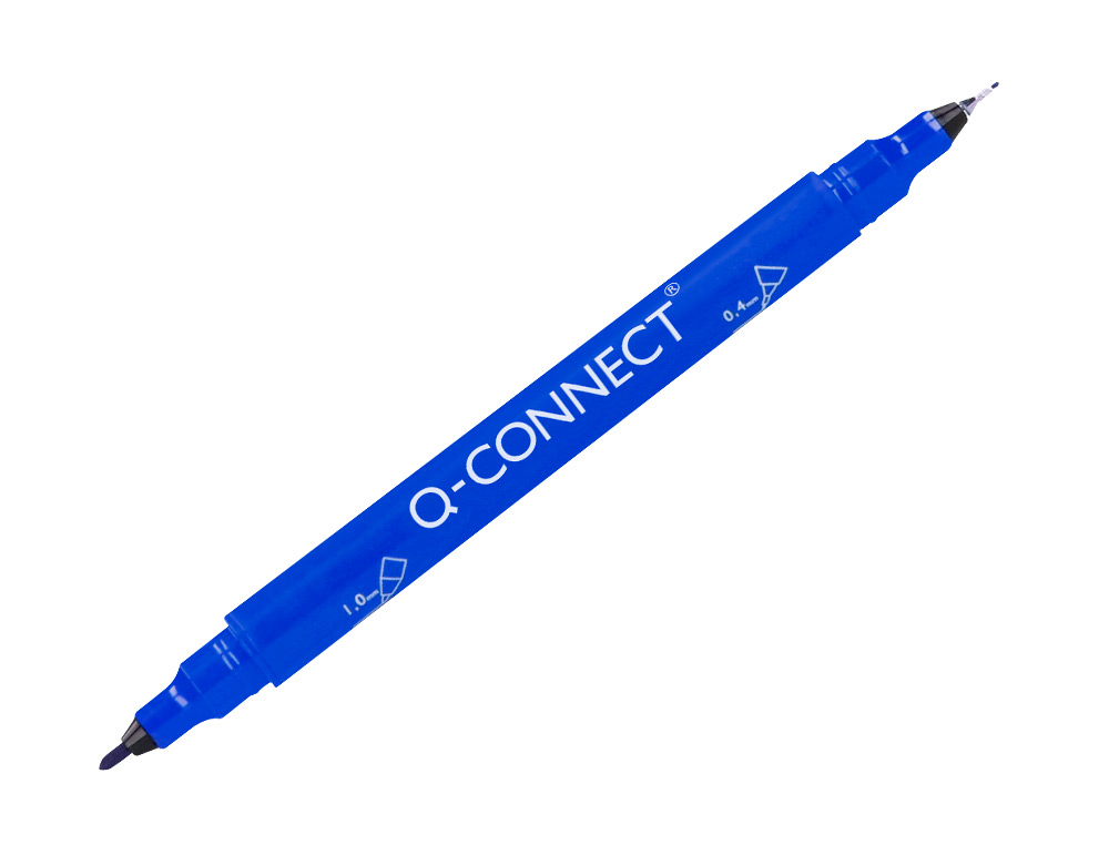 Marcador q-connect marcador permanente dupla ponta cor azul 0,4 mm e 1 mm (10 unidades) ( Imagem 3 de 10 ) - Preview