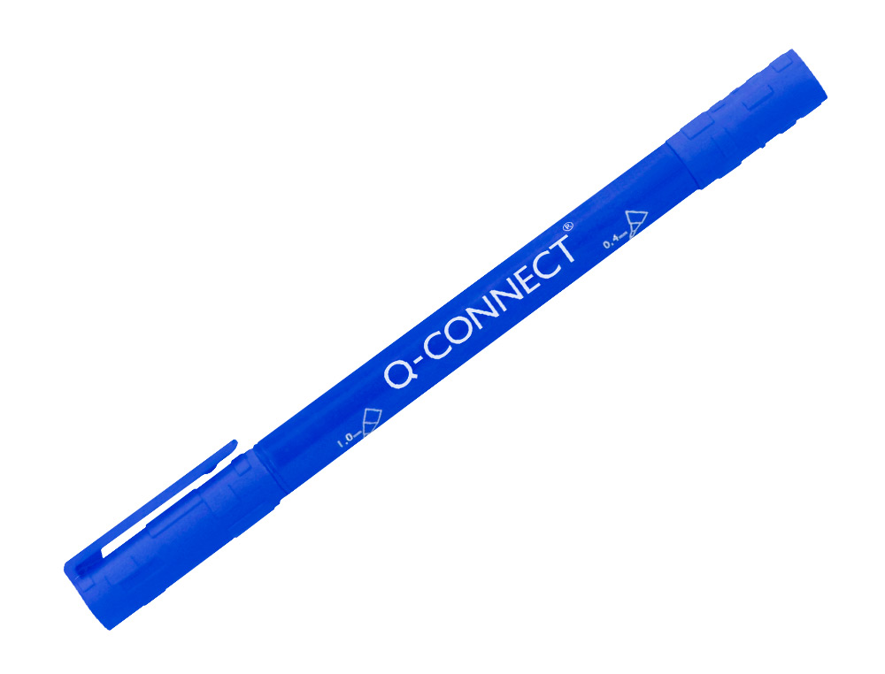 Marcador q-connect marcador permanente dupla ponta cor azul 0,4 mm e 1 mm (10 unidades) ( Imagem 5 de 10 ) - Preview