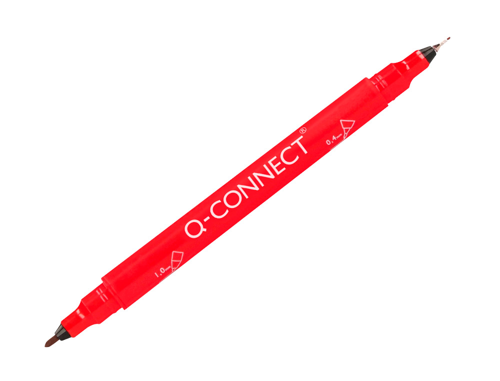 Marcador q-connect marcador permanente dupla ponta cor vermelho 0,4 mm e 1 mm (10 unidades) ( Imagem 3 de 10 ) - Preview