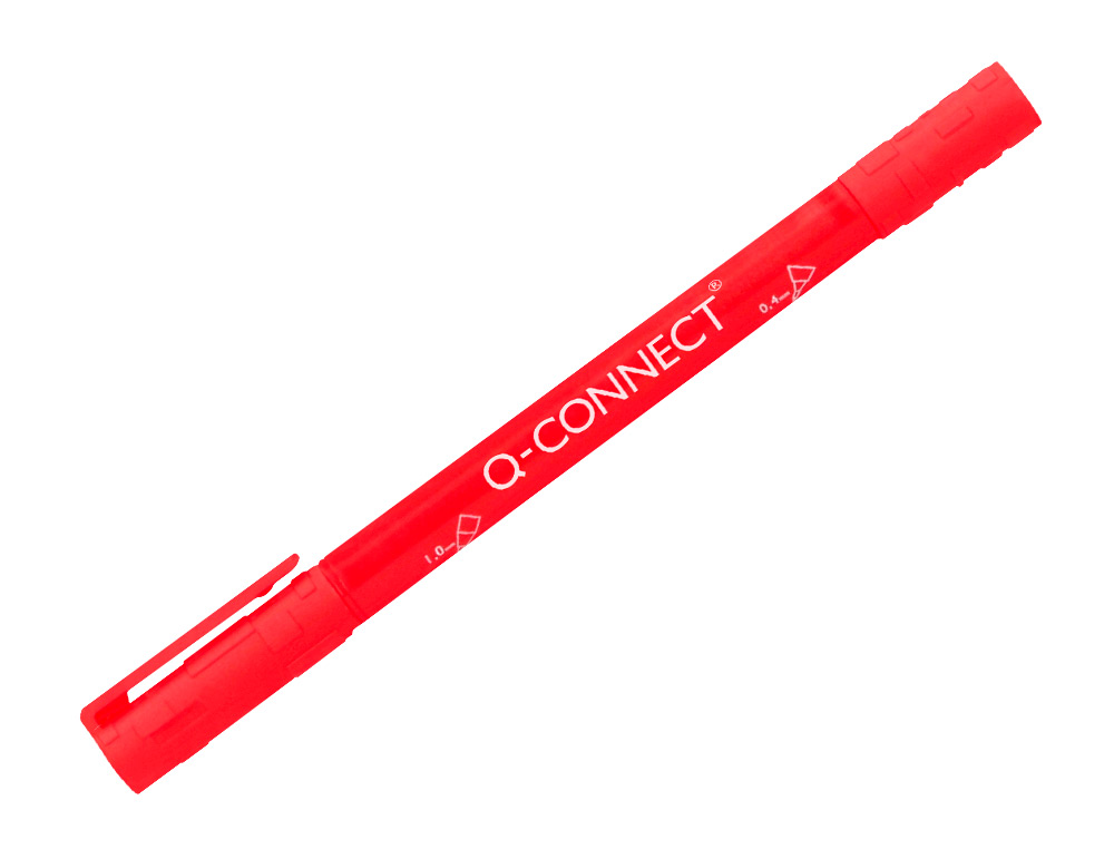 Marcador q-connect marcador permanente dupla ponta cor vermelho 0,4 mm e 1 mm (10 unidades) ( Imagem 5 de 10 ) - Preview