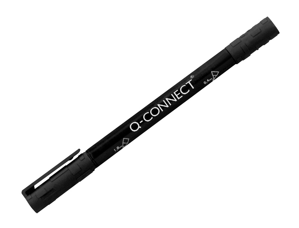 Marcador q-connect marcador permanente dupla ponta cor preto 0,4 mm e 1 mm (10 unidades) ( Imagem 4 de 9 ) - Preview