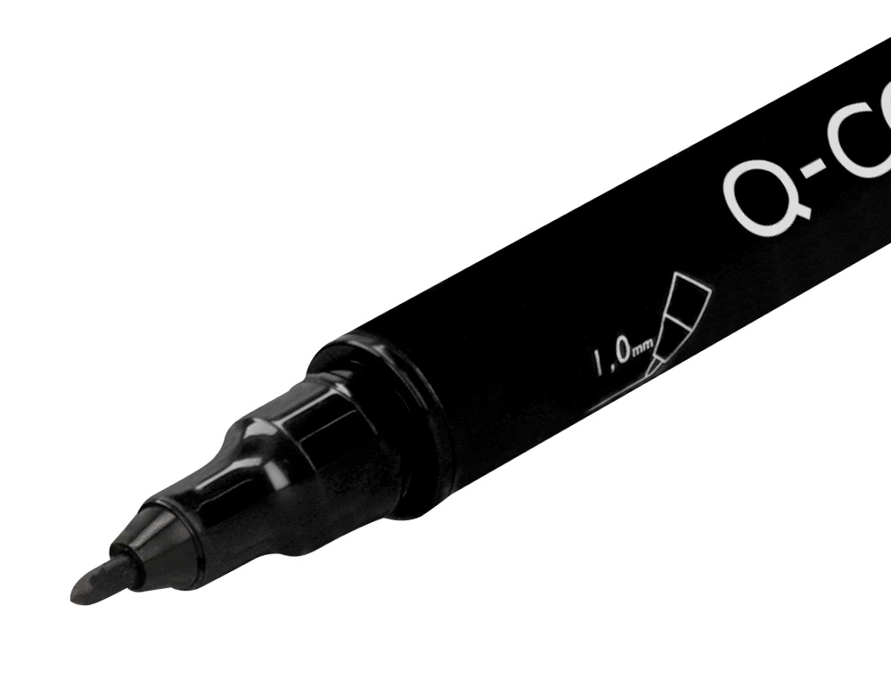 Marcador q-connect marcador permanente dupla ponta cor preto 0,4 mm e 1 mm (10 unidades) ( Imagem 5 de 9 ) - Preview