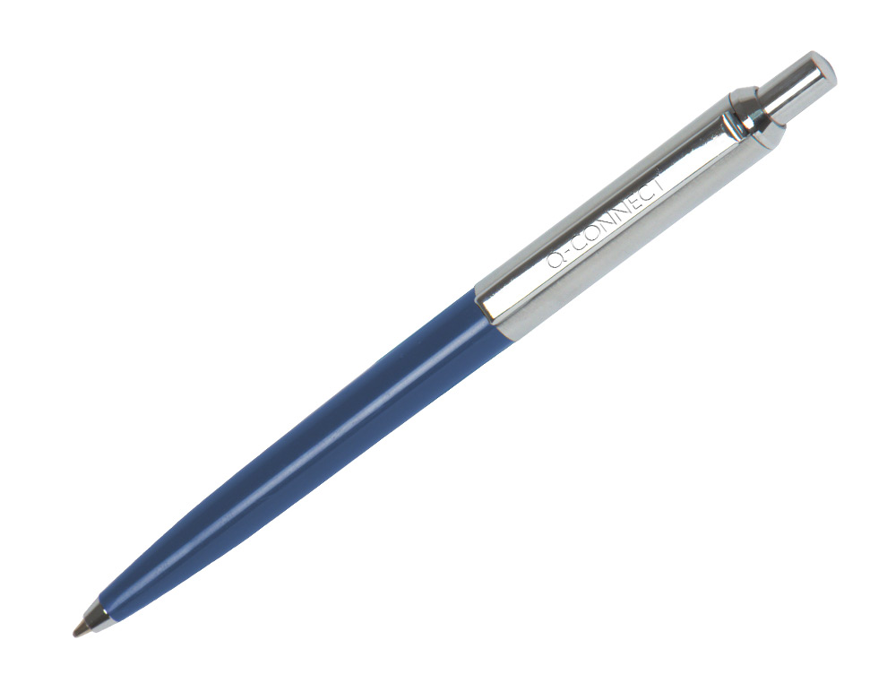 Esferografica q-connect premium metalica retratil com clip cor azul ponta 1 mm ( Imagem 2 de 2 ) - Preview