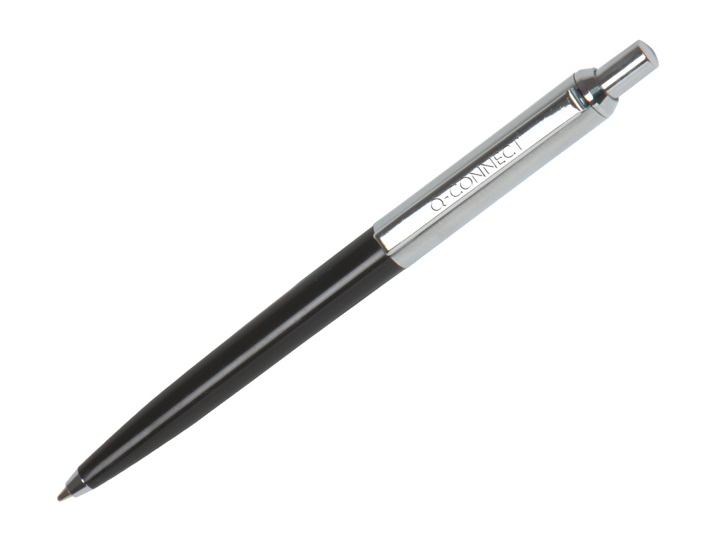 Esferografica q-connect premium metalica retratil com clip cor preto ponta 1 mm ( Imagem 2 de 2 ) - Preview