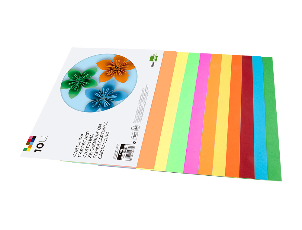 Bloco trabalhos manuais liderpapel cartolina 240x315mm 10 folhas 5 cores neon + 5 cores intensas ( Imagem 3 de 15 ) - Preview