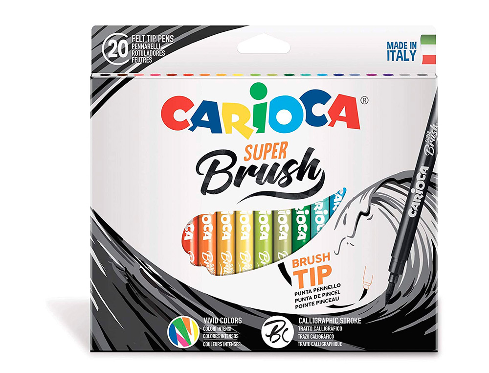 Marcador Escolar Carioca Super Brush Pen 20 Cores 42968 ( Imagem 3 de 8 ) - Preview