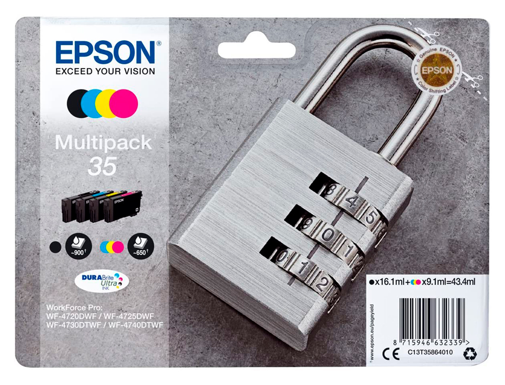 Tinteiro epson 35 t3586 pro wf-4720dwf / 4725dwf / 4730dtwf / 4740dtwf multipack preto amarelo cian magenta ( Imagem 2 de 4 ) - Preview