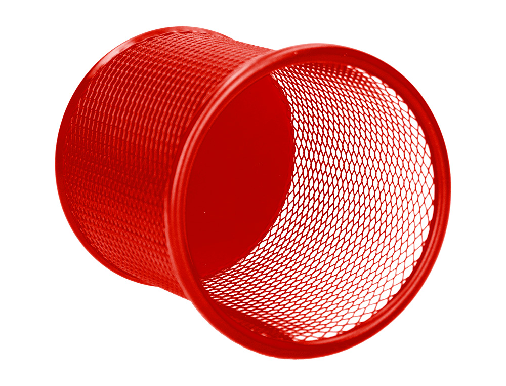 Porta Lápis Q-Connect -Redondo Metálico de Rede - Vermelho ( Imagem 5 de 14 ) - Preview