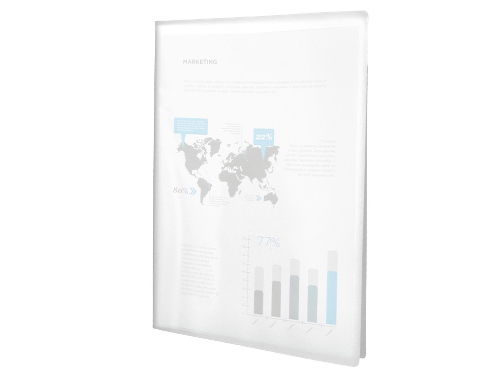 Capa catalogo liderpapel 40 bolsas polipropileno din a3 transparente translucido ( Imagem 3 de 9 ) - Preview